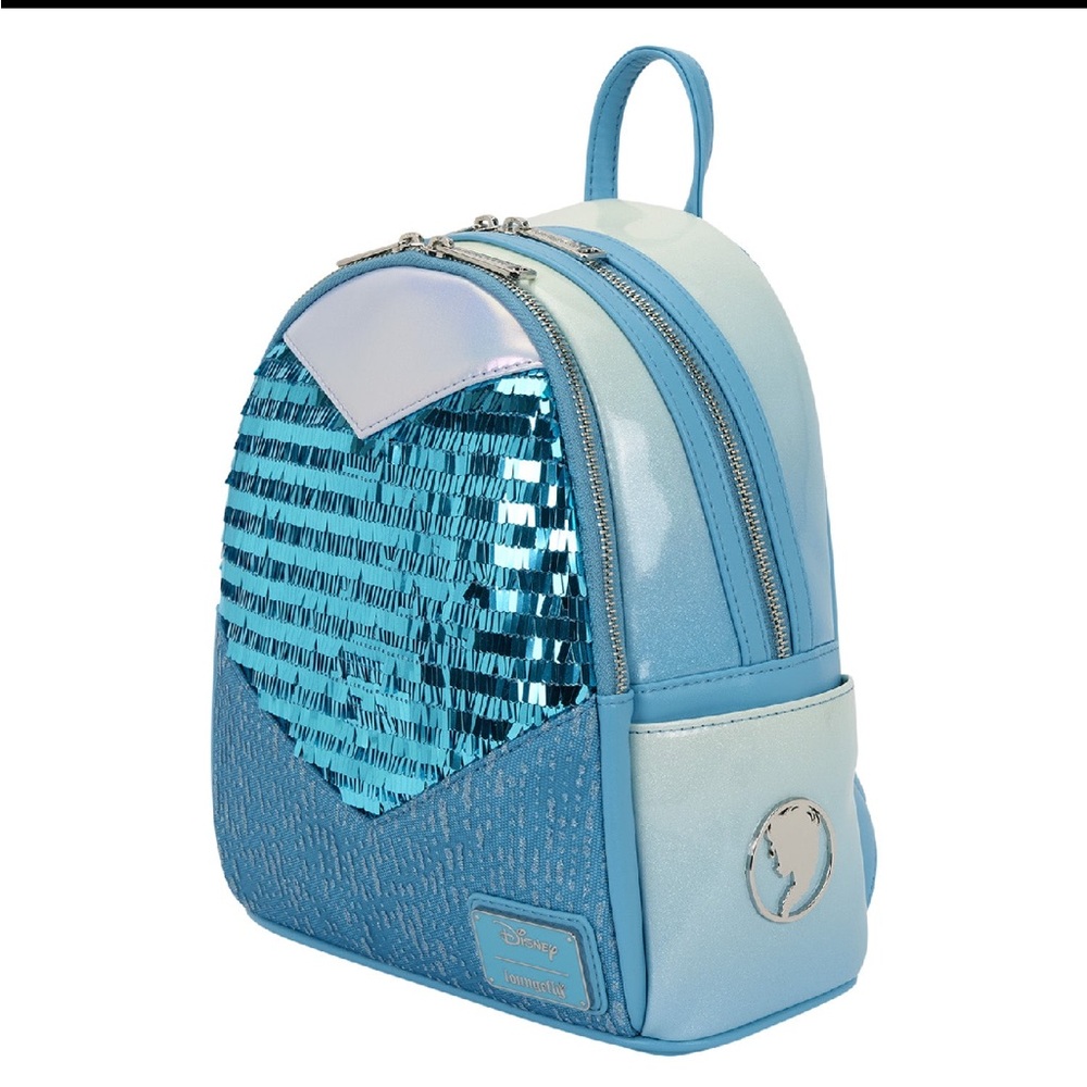 Loungefly Disney Frozen Princess Elsa Glitter Sequin Cosplay Mini Backpack